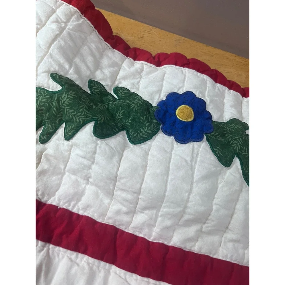 Vtg Handcrafted Baltimore Quilt Kit Folk Art Animal Tree of Life 84x68 Americana